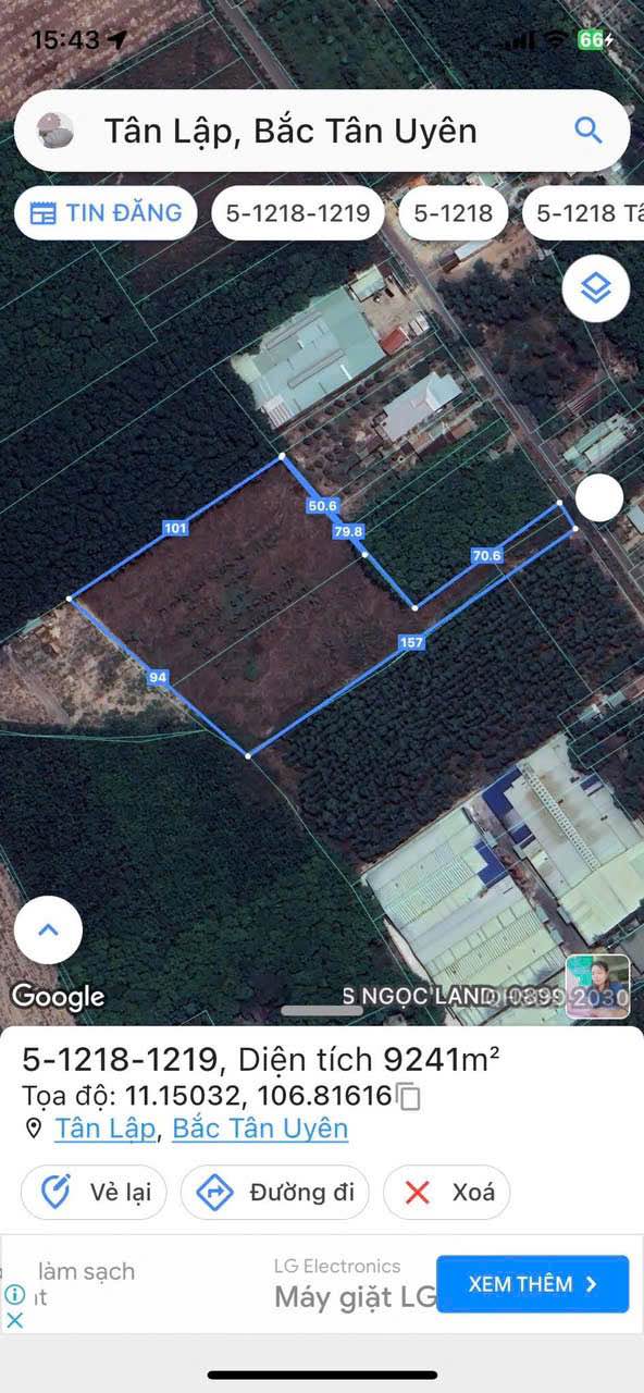 Đất Tân Lập Bắc Tân Uyên 9241m² giá 23 tỷ - Cơ hội đầu tư kho xưởng!