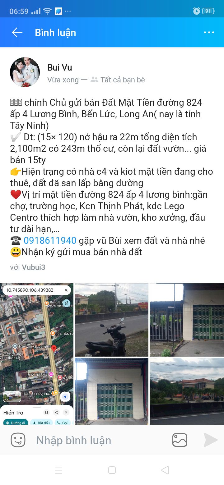 Đất Mặt Tiền Đường 824, 2100m² Giá 15 tỷ - Đầu Tư Lợi Nhuận Cao!