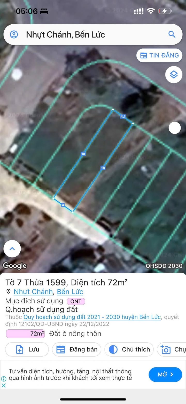 Đất nền KDC Thanh Yến Nhựt Chánh 72m² giá 650 triệu - Cơ hội đầu tư tuyệt vời!