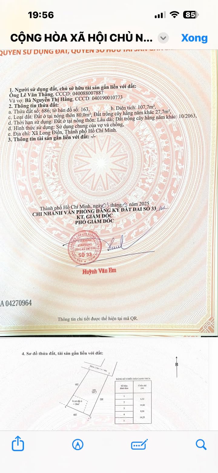 Đất thổ cư Long Điền 107m² giá 690 triệu - Đầu tư sinh lời ngay!