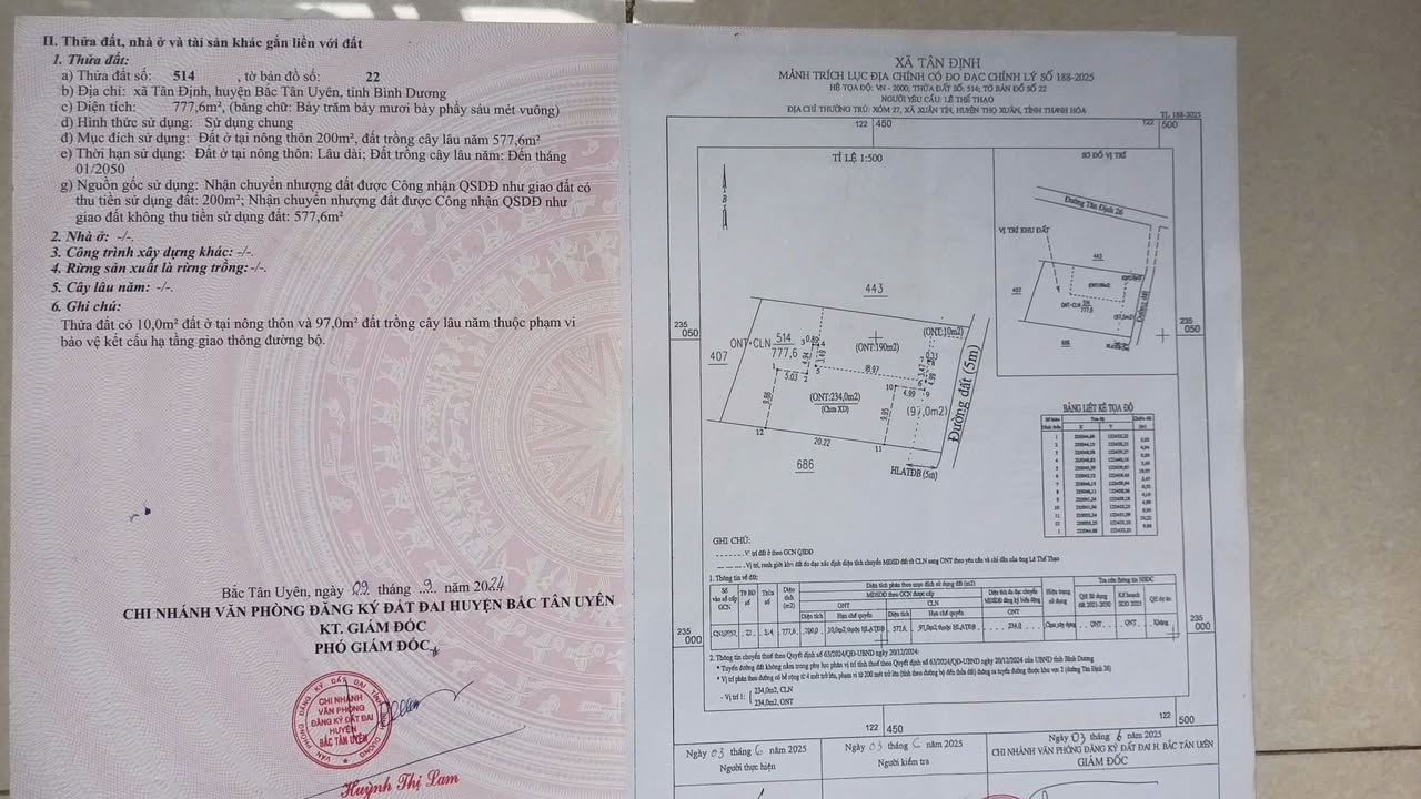 Nhà vườn 777m² tại Tân Định, Bến Cát - Giá chỉ 2.87 tỷ VND, không thể bỏ lỡ!