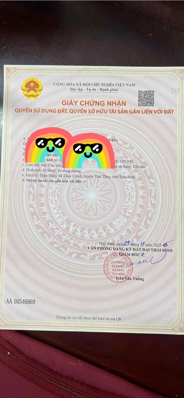 Đất thổ cư Thụy Chính Thái Thụy 100m² - Vị trí đắc địa, giá tốt nhất khu!