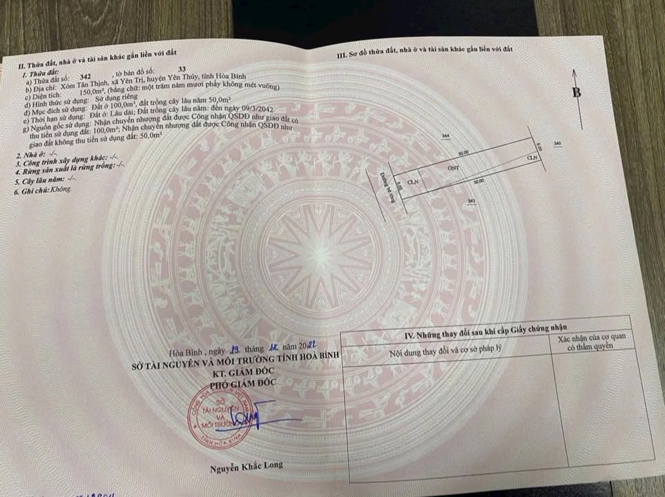 Đất nền Yên Trị Hòa Bình 150m² - Bám mặt đường rộng 7,8m, giá tốt cho kinh doanh!