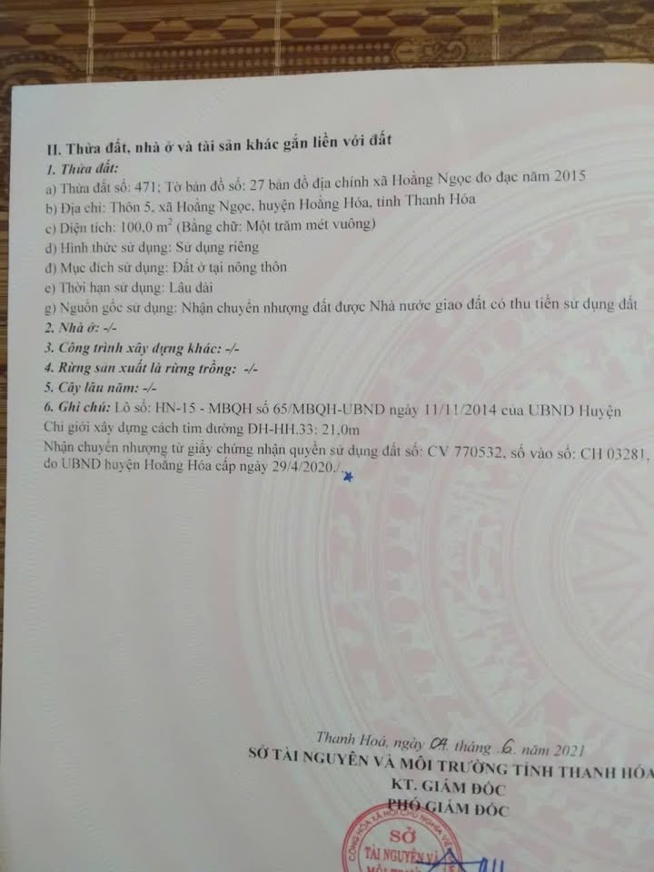 Đất nền Hoằng Ngọc, Hoằng Hóa, 100m² - Đầu tư sinh lời ngay!