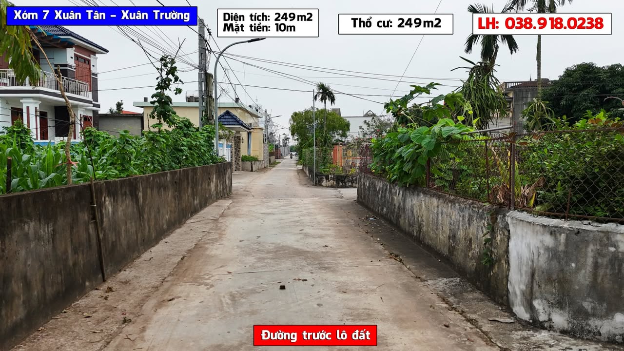 Lô đất 240m² tại xóm 7, xã Xuân Tân, huyện Xuân Trường - Đường ô tô vào tận nơi!