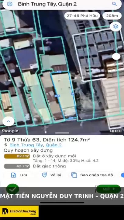 Đất mặt tiền Nguyễn Duy Trinh, Quận 2, 124,7m² - Kinh doanh sầm uất, giá thỏa thuận!