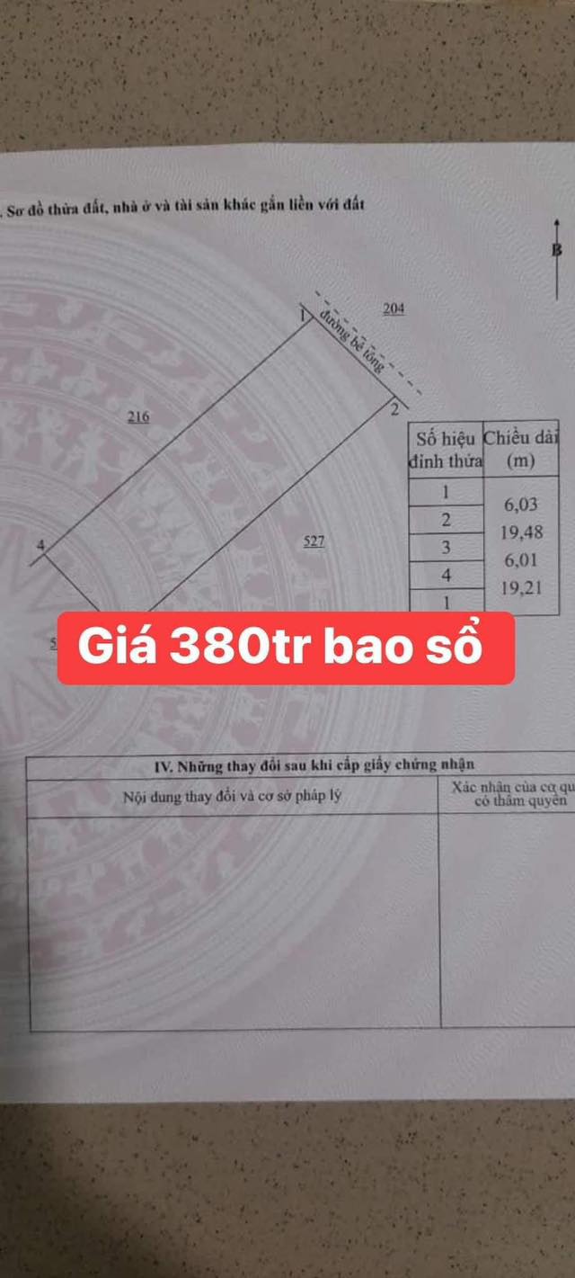 Đất thổ cư Thanh Tân Mỏ Cày Bắc 116m² giá 380 triệu - Đầu tư sinh lời ngay!