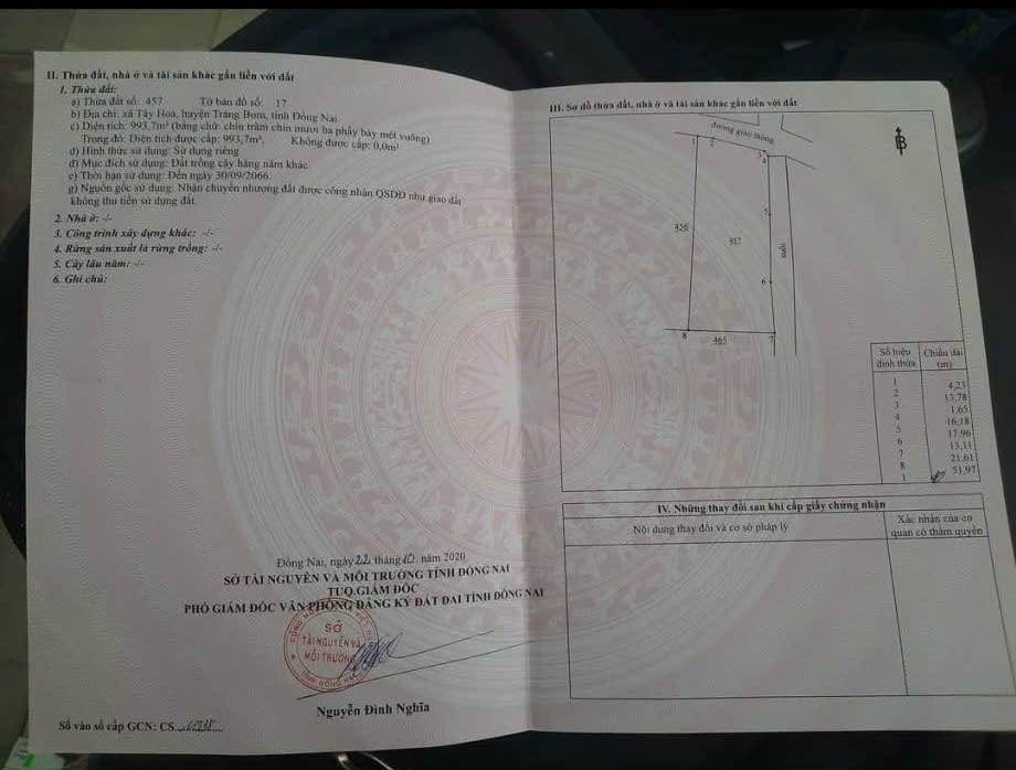 Đất nền Hưng Thịnh Trảng Bom 994m² giá 4 tỷ - Mặt tiền nhựa đông đúc, đầu tư sinh lời!