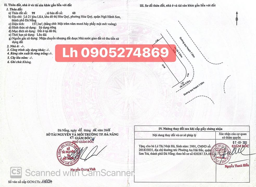 Đất nền 2 mặt tiền đường Thâm Tâm, quận Ngũ Hành Sơn, 157m² - Cơ hội đầu tư sinh lời!