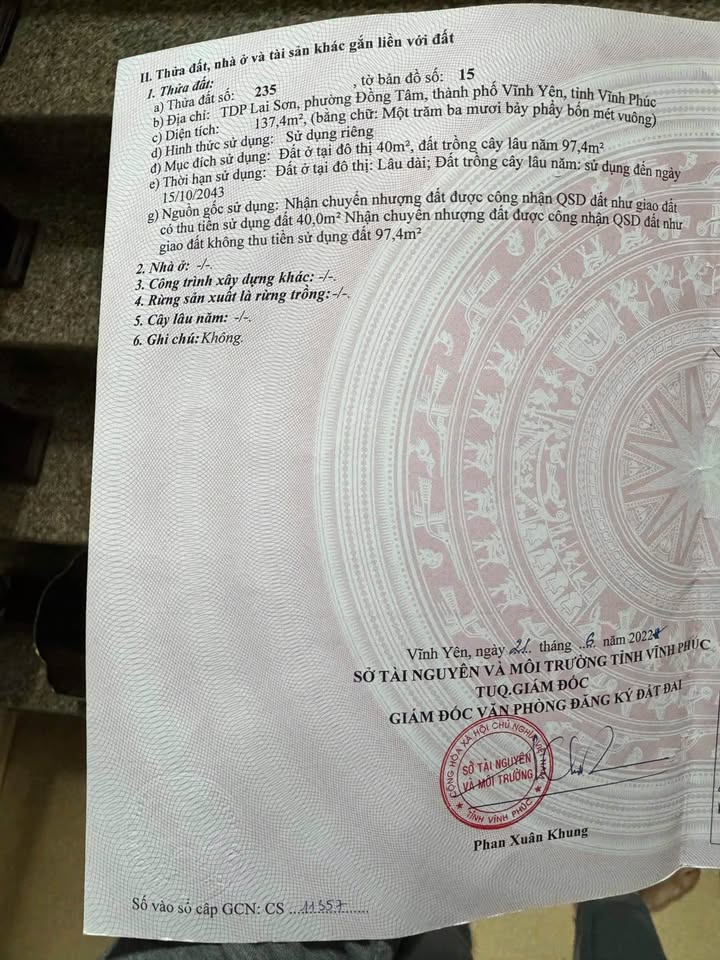 Đất nền Đồng Tâm Vĩnh Yên 137m² giá 2.1 tỷ - Kinh doanh tốt, mặt tiền rộng!