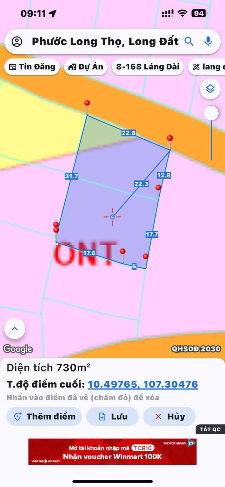 Đất nền Phước Long Thọ 690m² giá 2 tỷ - Đối diện khu công nghiệp Đất Đỏ!