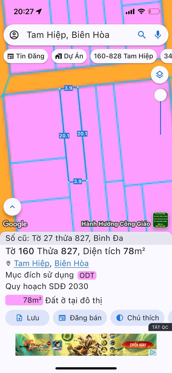 Đất nền phường Tam Hiệp, Biên Hòa 78m² giá từ 3.5 tỷ - Sổ đỏ chính chủ, thương lượng linh hoạt!