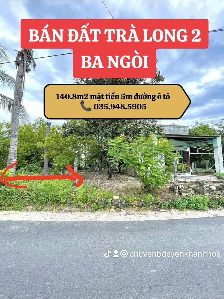 Đất nền Trà Long 2, Ba Ngòi 140.8m² - Mặt tiền 5m, đường ô tô rộng rãi