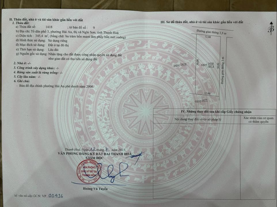 Đất vàng mặt tiền 12m tại phường Tân Dân, Thanh Hóa giá 1.55 tỷ - Cơ hội vàng cho nhà đầu tư!