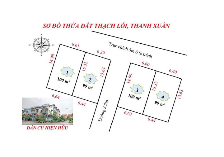 Đất nền Thanh Xuân - Sóc Sơn 99m² giá thỏa thuận - Hướng Đông Bắc thoáng mát!