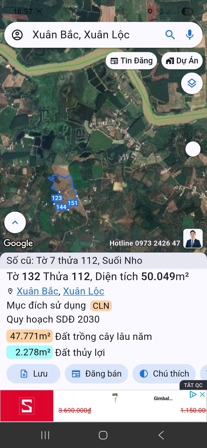Đất nền Suối Nho Định Quán 5ha giá 1.9 tỷ - Đường nhựa 200m mặt tiền!