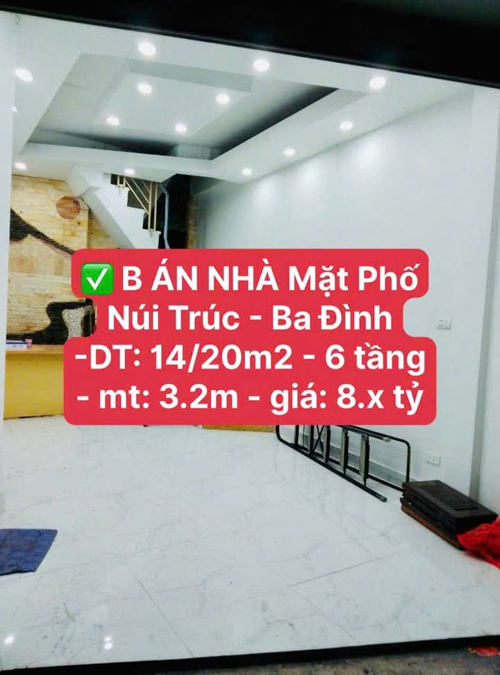 Nhà mặt phố Núi Trúc, Ba Đình 14m² giá 8.7 tỷ - Kinh doanh sầm uất!