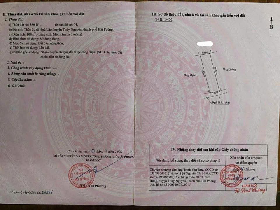 Đất nền Ngũ Lão Thủy Nguyên 100m² giá thỏa thuận - Vị trí gần trường học