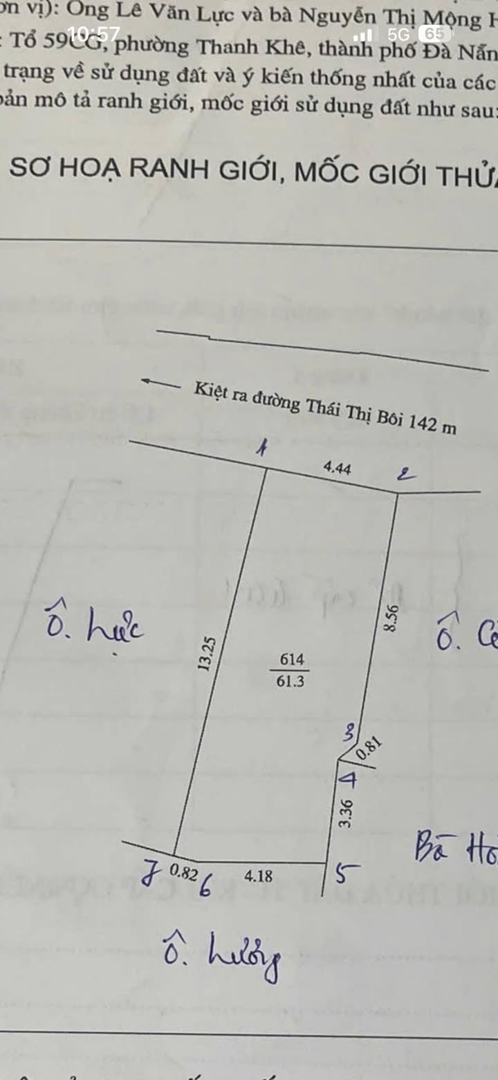 Đất nền 61.3m² kiệt 251 Thái Thị Bôi - Ô tô vào tận đất!