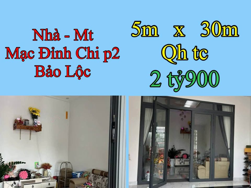 Nhà mặt tiền Mạc Đĩnh Chi, Bảo Lộc 150m² giá 2.9 tỷ - Đầu tư sinh lời ngay!