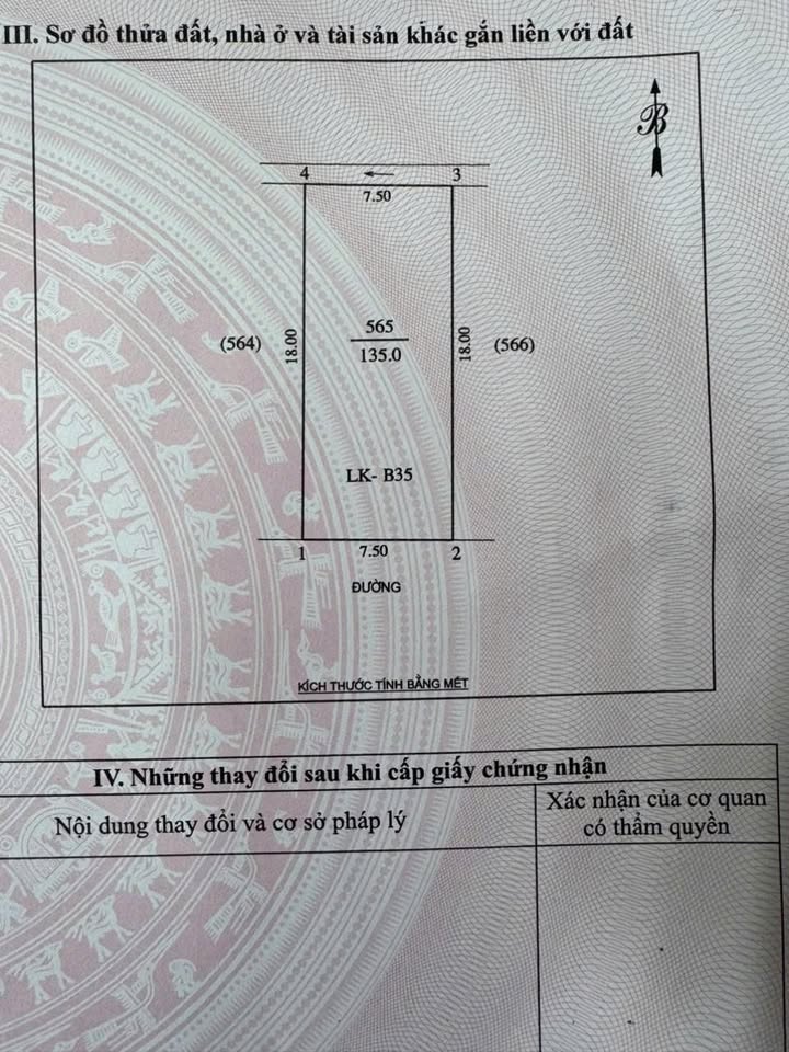Đất nền khu phố 9 Quán Bàu 135m² giá 60 triệu - Hướng Nam, đường rộng 12m