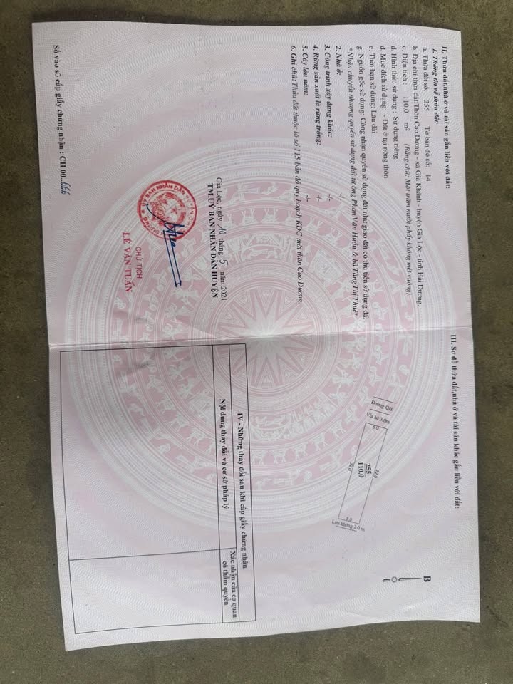 Lô đất đẹp 110m² tại Cao Dương, Gia Khánh - Đầu tư sinh lời ngay!