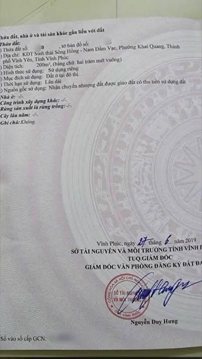 Lô đất biệt thự Khu B Nam Đầm Vạc, Vĩnh Phúc 200m² - Vị trí đẹp, sổ đỏ chính chủ!