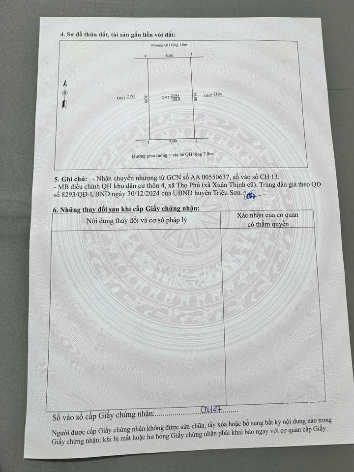 Đất mặt tiền 8m Xuân Thịnh, Triệu Sơn 128m² giá 720 triệu - Không gian sống an yên
