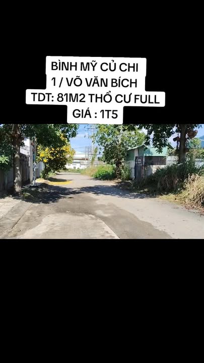 Đất nền CCG Bình Mỹ - Củ Chi 81m² giá 1,5 tỷ - Đầu tư sinh lời ngay!