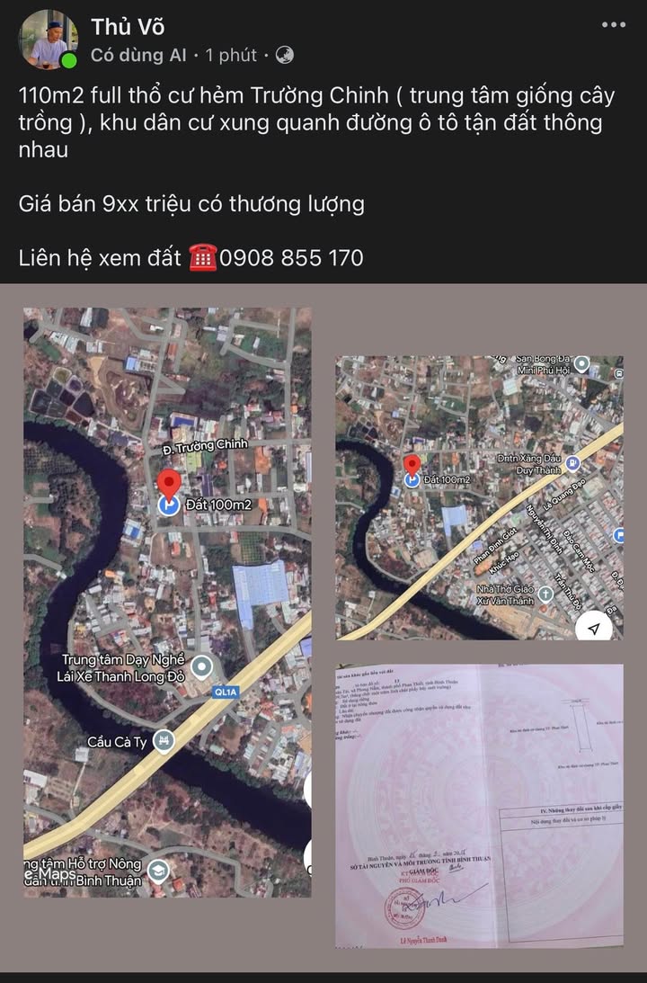 Đất nền Phan Thiết 109m² - Cơ hội đầu tư hấp dẫn!