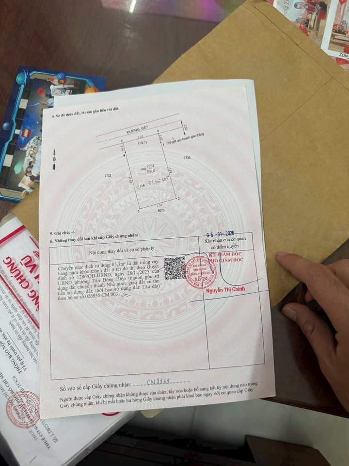 Lô đất đẹp Dĩ An 100m² giá 3.35 tỷ - Sổ hồng riêng, đầu tư sinh lời!