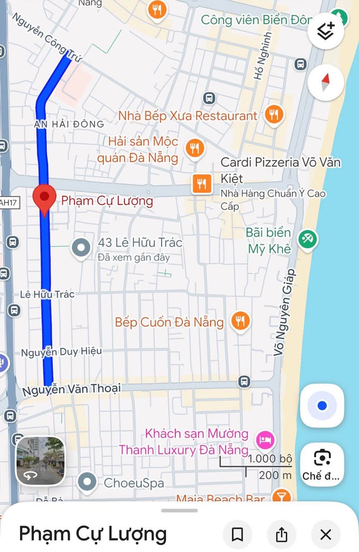 Đất kiệt 3m Phạm Cự Lượng, Đà Nẵng 69m² giá 5.4 tỷ - Diện tích đẹp, dễ xây dựng!