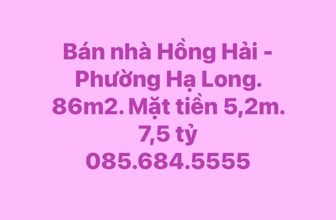 Nhà Hồng Hải - Phường Hạ Long 86m² giá 7,5 tỷ - Sẵn sàng ở ngay!