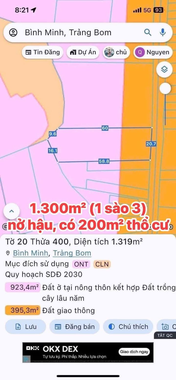 Đất nền Trảng Bom 1.300m² giá 6 tỷ - Nở hậu, vị trí đắc địa!