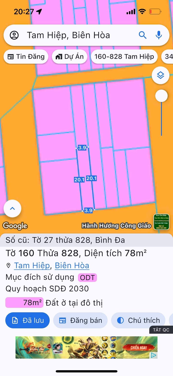 Đất thổ cư Tam Hiệp Biên Hòa 78m² giá 4.5 tỷ - Cơ hội đầu tư tuyệt vời!
