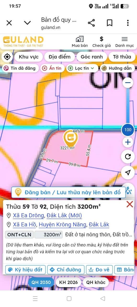 Đất thổ cư xã Ea Drong, Buôn Hồ 3,221m² - Giá tốt thương lượng!