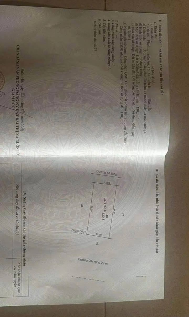 Đất thổ cư phường Thiện An, Buôn Hồ 324m² giá 3.24 tỷ - Cơ hội đầu tư hấp dẫn!