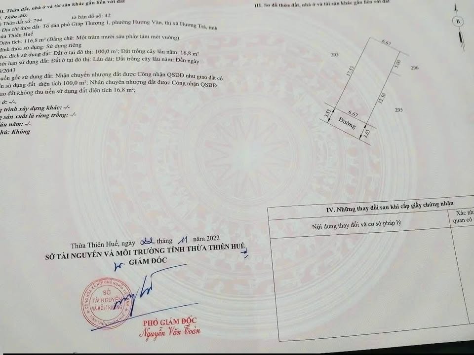 Đất nền Hương Văn, Hương Trà 116.8m² giá 400 triệu - Vị trí siêu tiềm năng gần khu công nghiệp!