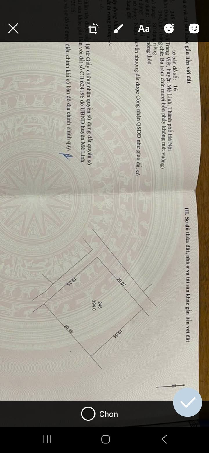 Bán lô đất thôn Đông Cao, xã Tráng Việt, 394m² - Đầu tư sinh lời với vị trí đẹp!