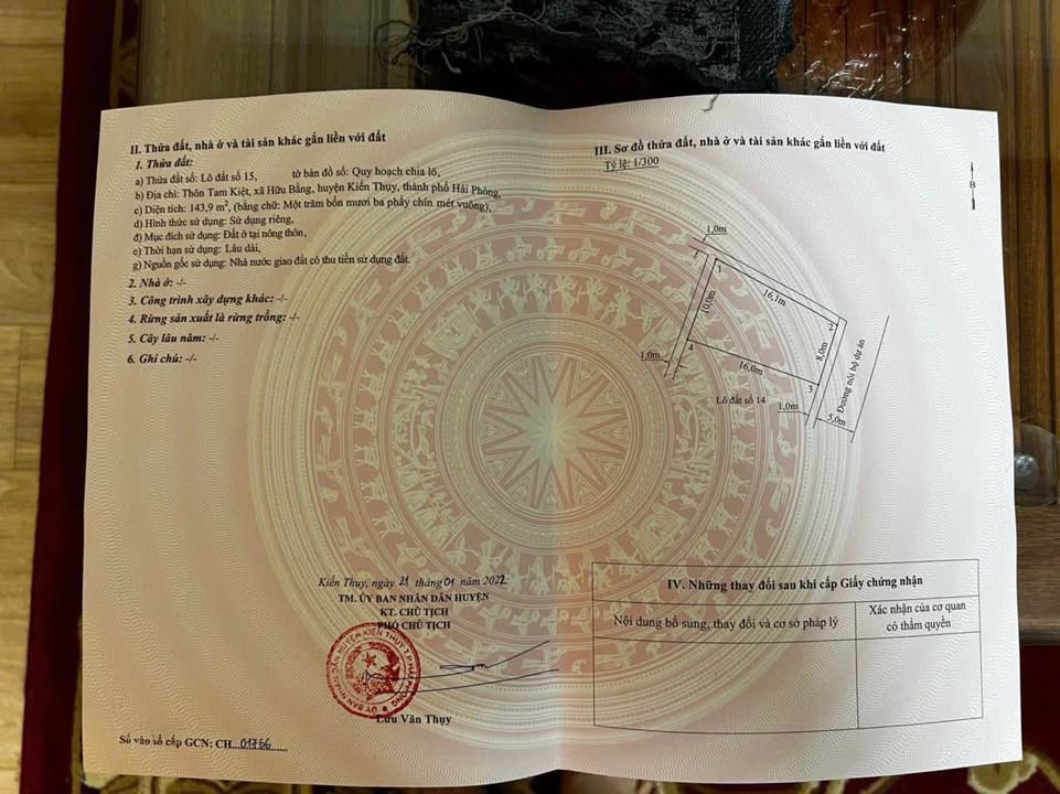 Đất thổ cư thôn Tam Kiệt, Hữu Bằng, Kiến Thuỵ 143m² giá chỉ 23 triệu/m² - Cơ hội đầu tư hấp dẫn!