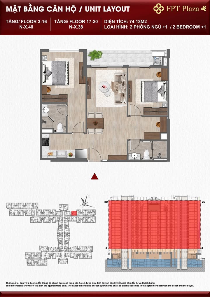 Căn hộ FPT Plaza4 Đà Nẵng 74m² giá 4 tỷ - View biển tuyệt đẹp!