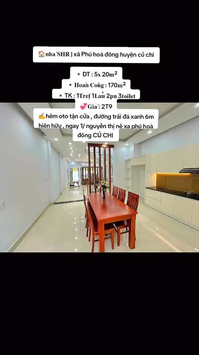 Nhà SHR Phú Hòa Đông Củ Chi 100m² giá 2.9 tỷ - Sẵn sàng vào ở ngay!