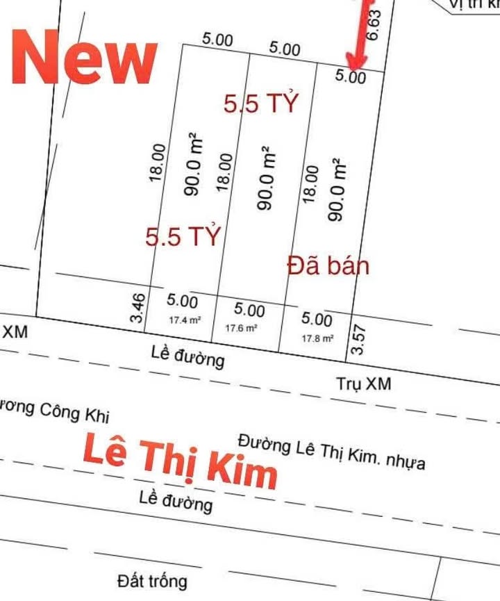Đất thổ cư Hóc Môn 90m² giá 5.5 tỷ - Sổ hồng sắp ra!