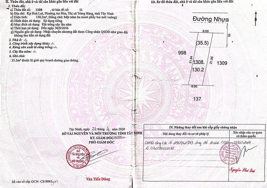 Đất Mặt Tiền Đường An Lợi 3, Tây Ninh 110m² - Giá rẻ nhất khu vực!