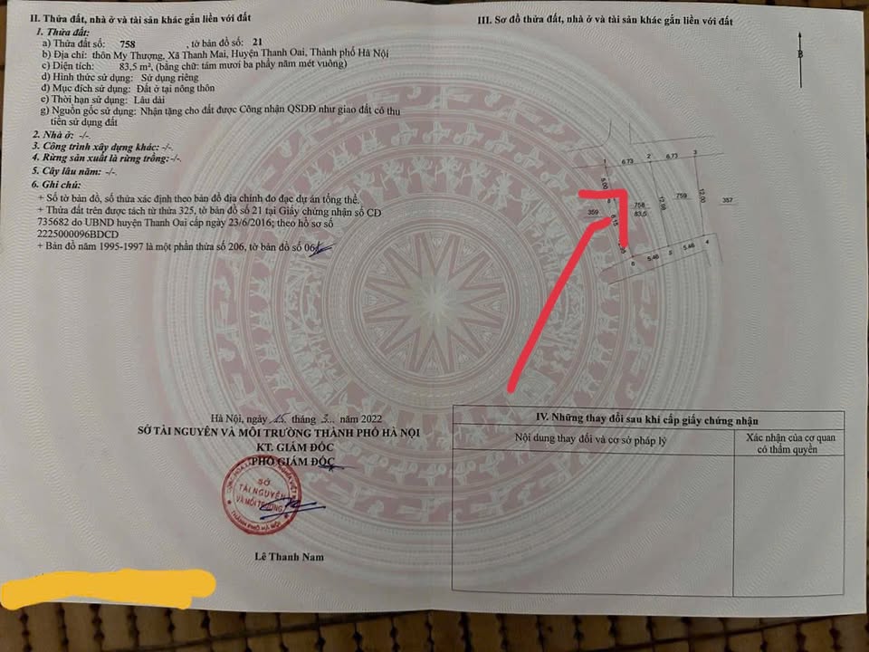 Đất nền thôn My Thượng, xã Thanh Mai 83.5m² giá 2.8 tỷ - Đường ô tô vào tận nơi!