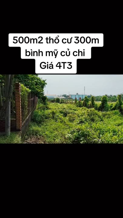 Đất nền Củ Chi 500m² giá 4.3 tỷ - Vị trí đẹp, thuận tiện đầu tư!