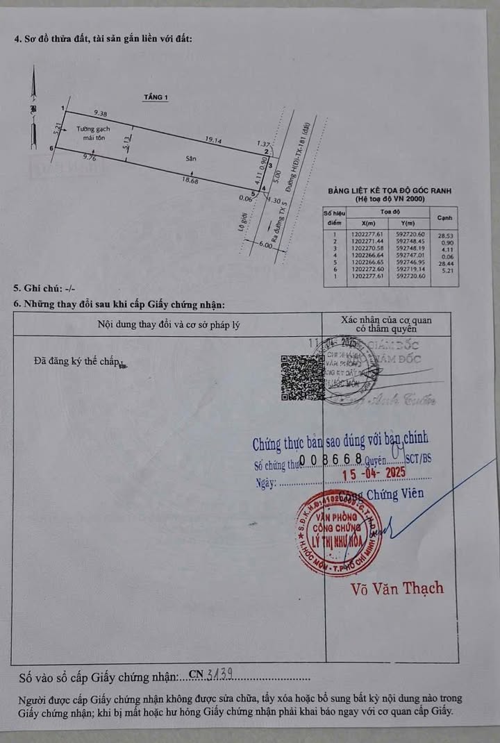 Đất nền Hóc Môn 300m² giá 4.5 tỷ - Bán gấp, hướng Đông Nam!