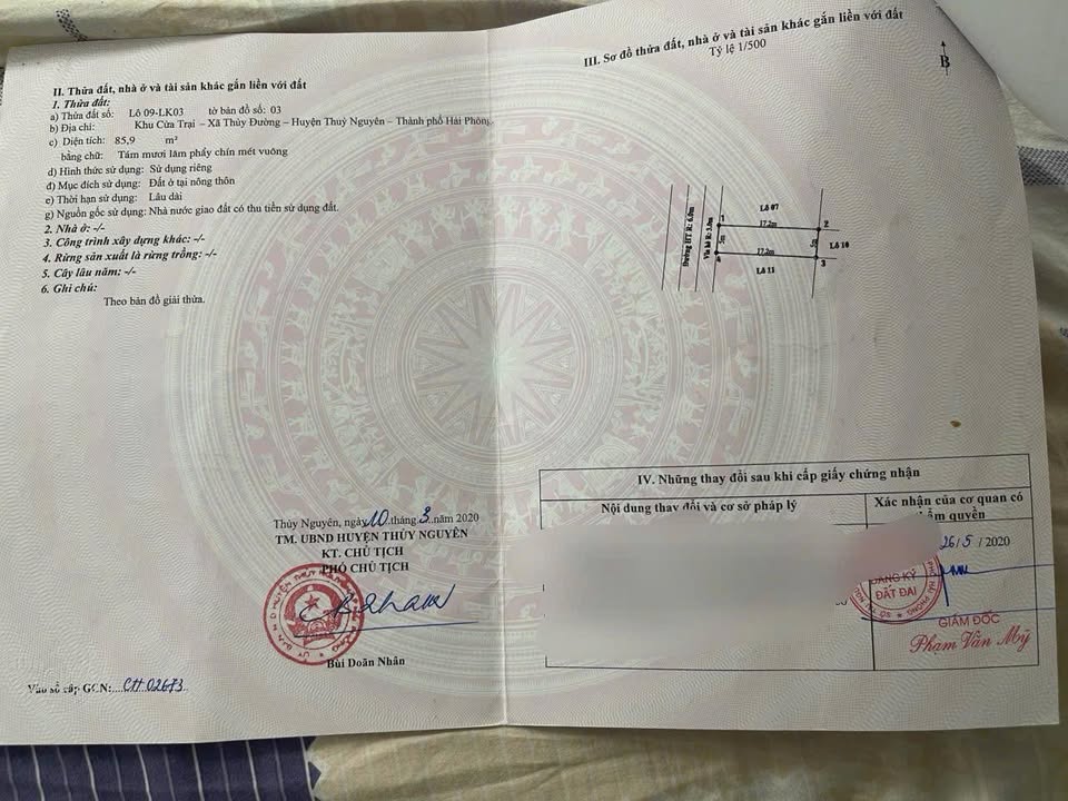 Đất nền Cửa Trại Thủy Nguyên 85,9m² giá 4,8 tỷ - Cơ hội đầu tư hấp dẫn!