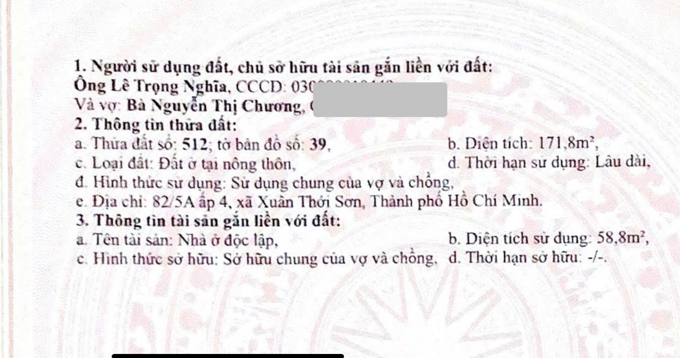 Nhà Hóc Môn 171.8m² giá 4.999 tỷ - Đầu tư sinh lời, chính chủ bán gấp!
