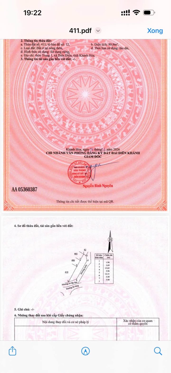 Đất Diên Điền 80,9m² giá 890 triệu - Đường ô tô, sổ hồng chính chủ!